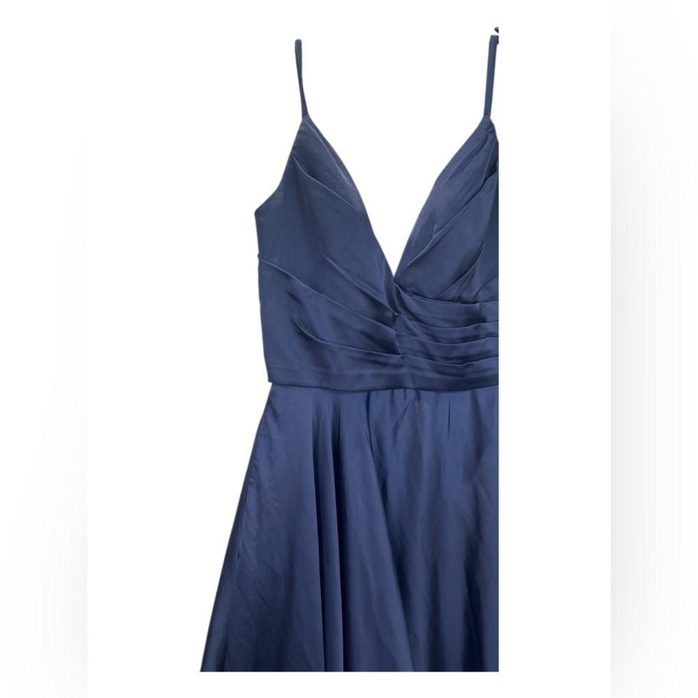 LA FEMME Strapless Slit Satin Ballgown - Picture 3 of 15